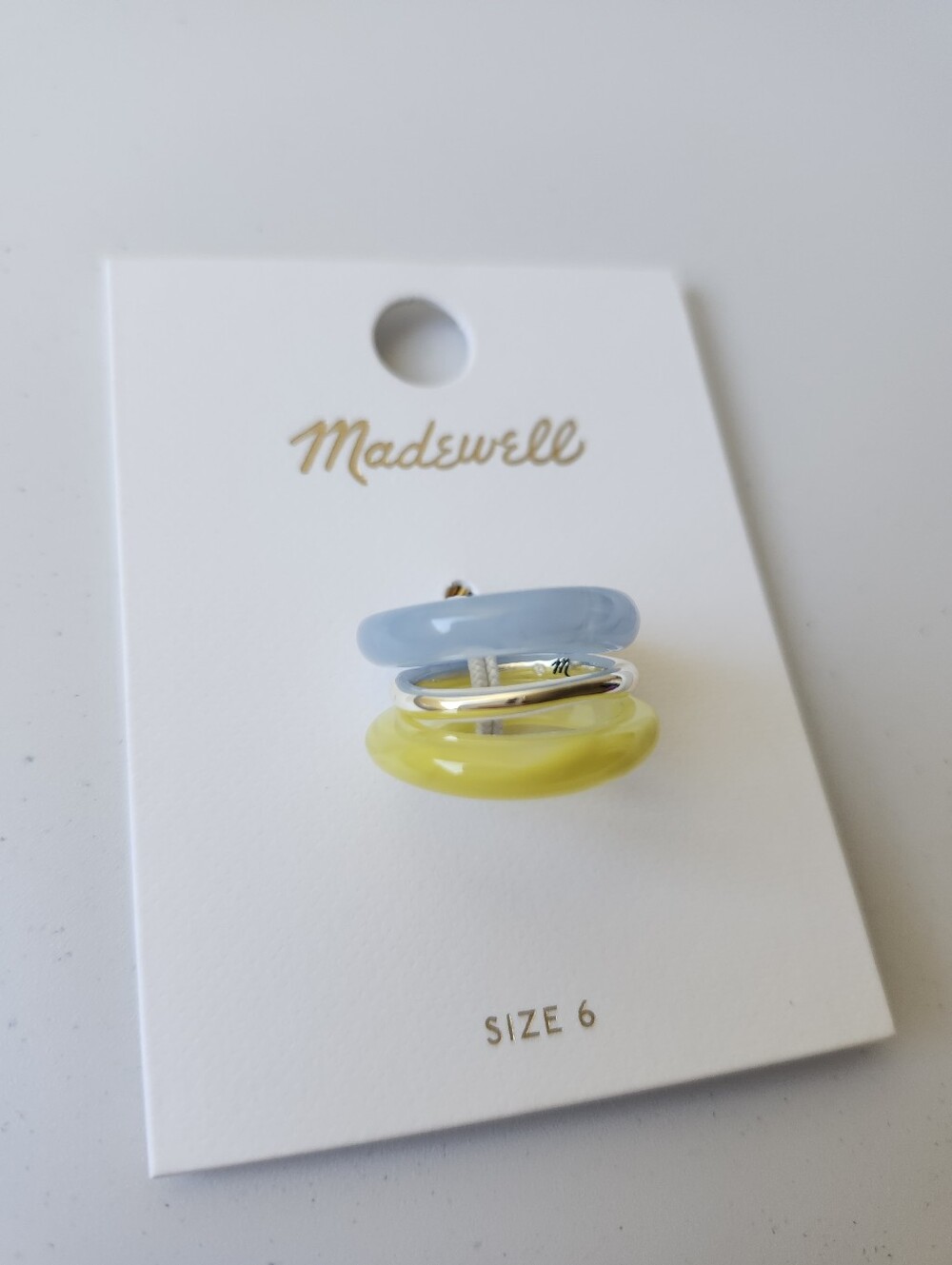 Madewell Sculptural Resin Stacking Ring Set, Size 6